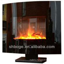 new curved wall mounted mini electric fireplace with remote control